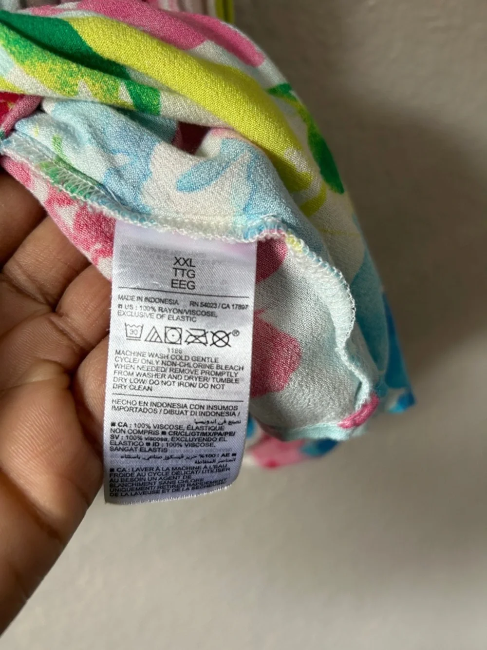 OLD NAVY Top Plus Size XXL Floral Rayon Tropical Beachy Stretchy Summer TC0374